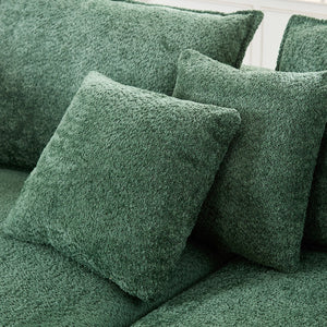 English Elm Oversized Boucle Sectional Sofa Curved 5 Seat Cloud Design with Left Chaise Lounge W876S00318