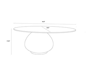 Sunpan MAEVA Contemporary Coffee Table: Sculptural Black Glass & Textured Concrete Design with Brass Accent 107185