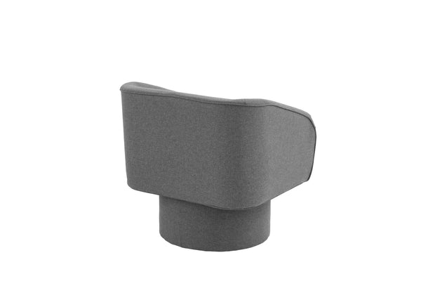 English Elm Classic Swivel Accent Chair with Linen-Like Upholstery, Modern Curved Design, Cozy Cushioning for Living Room Gray 31 L x 29 W x 20 H B011P281854