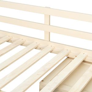 English Elm Full Size Loft Bed with Wardrobe Dressing Mirror Usb Ports and Teen Room Storage LT000276AAA