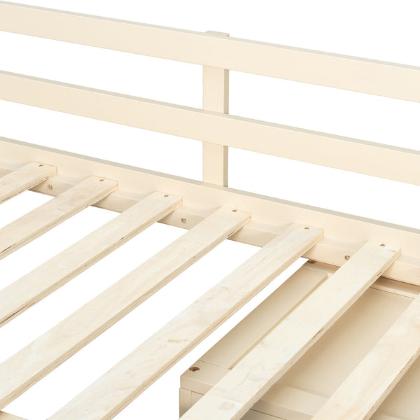English Elm Full Size Loft Bed with Wardrobe Dressing Mirror Usb Ports and Teen Room Storage LT000276AAA