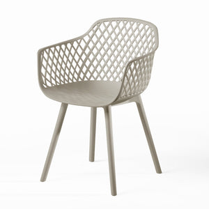 English Elm Poppy Outdoor Dining Chairs Set of 2 Diamond Mesh Geometric Modern Patio Seating Camel N776P414399C