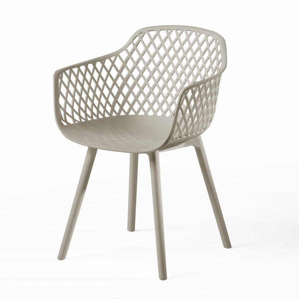 English Elm Poppy Outdoor Dining Chairs Set of 2 Diamond Mesh Geometric Modern Patio Seating Camel N776P414399C