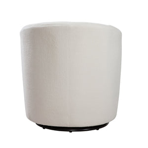 English Elm Oaklynn Barrel Swivel Accent Chair in Durable Performance Fabric — Stain-Resistant, 360° Comfort Ivory B050P281009