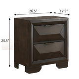 English Elm Espresso 2-Drawer Nightstand