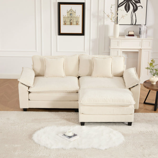 English Elm Wider Ergonomic Loveseat with Breathable Chenille Upholstery, Modular Design, Plush Double-Layer Cushioning W1143S00035 W1143S00035