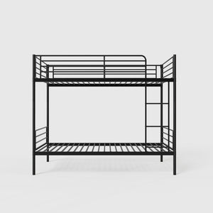 English Elm Bunk Bed Twin Over Twin With Ladder, High Guardrail & Storage - Versatile Metal Design, Noise-Free W3752P378626