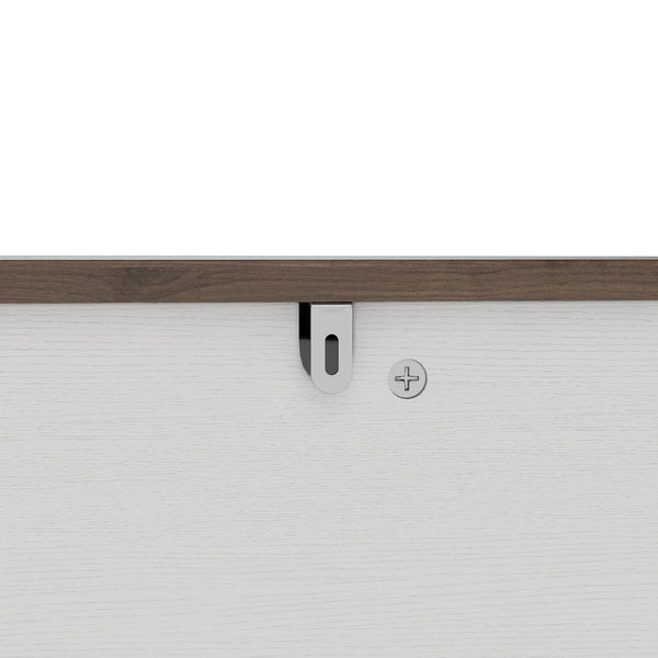 English Elm 44.6'' Corner Mdf Dog Kennel Cabinet with Fluted Drawer End Table for Modern Living White W5216P415904