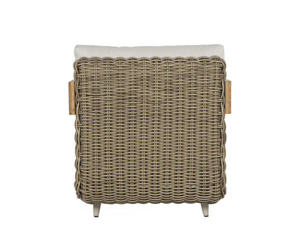 Sunpan Potenza Outdoor Armchair - Elegant Palazzo Cream, Teak Wood, Eco-Friendly Design for Ultimate Comfort