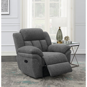 English Elm Pannen Charcoal Upholstered Glider Recliner with Soft-Cushioned Arms, Smooth Glide & Wrapped Coils Comfort B062P328608