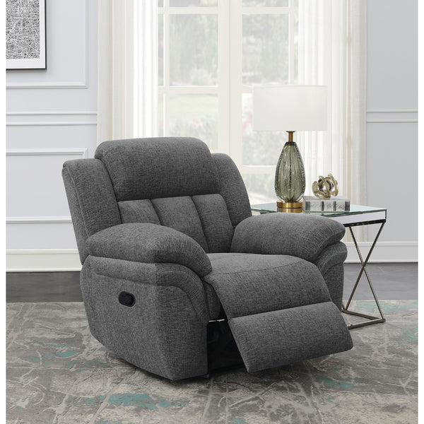 English Elm Pannen Charcoal Upholstered Glider Recliner with Soft-Cushioned Arms, Smooth Glide & Wrapped Coils Comfort B062P328608