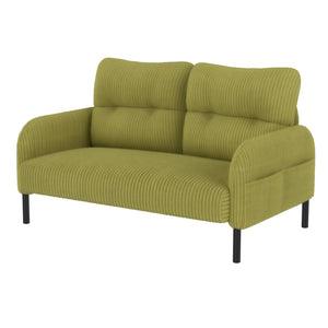 English Elm UNITED Corduroy Double Sofa with Ergonomic Support, High-Rebound Springs, Side Pockets, 500lb Capacity Olive Green W1568P307270