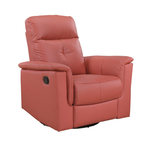 English Elm Red Swivel Glider Recliner 100% Top Grain Leather Match, 360° Swivel, Plush Padded Comfort Seat B011P329289