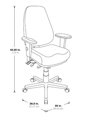 OSP Home Furnishings Deluxe Ergonomic Pu Leather Office Chair with Lumbar Support and Multi Tilt Control EC4350-R107