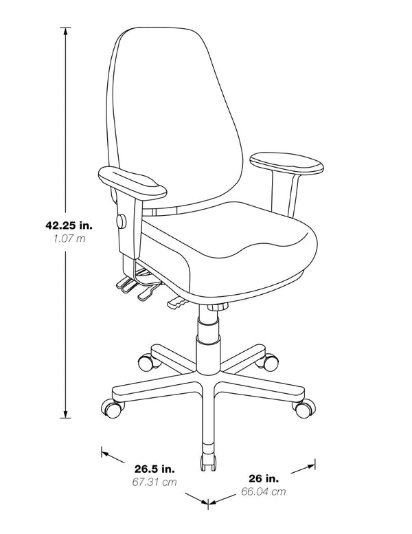 OSP Home Furnishings Deluxe Ergonomic Pu Leather Office Chair with Lumbar Support and Multi Tilt Control EC4350-R107
