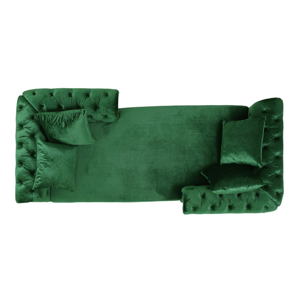 English Elm Christopher Knight Home® - Chaise Lounge Chair In Emerald Velvet – Modern Glam Furniture With Diamond Tufting & Accent Pillows 67581.00AEMD