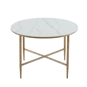 English Elm Sintered Stone Square Dining Table with Hand Hammered Iron X Base Artisan Craft Forged Brass N771P400389Z