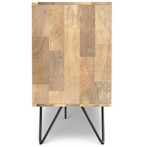 English Elm Hunter Solid Mango Wood Sideboard with Hairpin Legs and Three Storage Compartments B136P439008
