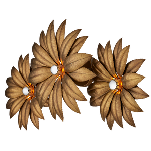 Alithea Nature-Inspired Brass Wall Sconce with Hand-Hammered Petals for Elegant Home Illumination