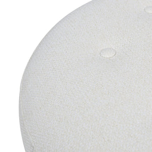 English Elm Jennifer Taylor Home - Yolanda 24" Round Upholstered Accent Ottoman - Timeless Alabaster Tweed With Vintage Charm & Comfort B2719P238167