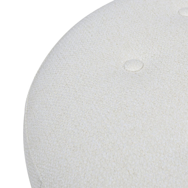 English Elm Jennifer Taylor Home - Yolanda 24" Round Upholstered Accent Ottoman - Timeless Alabaster Tweed With Vintage Charm & Comfort B2719P238167