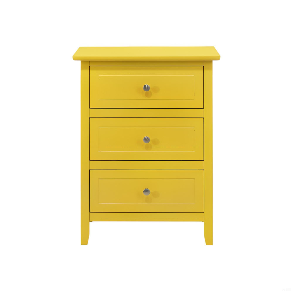 English Elm Modern Yellow Nightstand Durable Particle Board 25"H x19"W x15"D Bright Modern Accent, No Assembly Needed B078107967