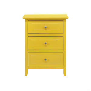 English Elm Modern Yellow Nightstand Durable Particle Board 25"H x19"W x15"D Bright Modern Accent, No Assembly Needed B078107967