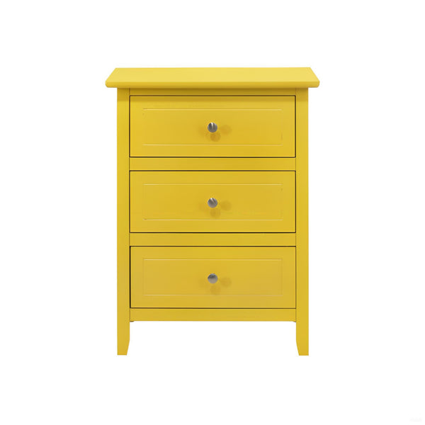 English Elm Modern Yellow Nightstand Durable Particle Board 25"H x19"W x15"D Bright Modern Accent, No Assembly Needed B078107967