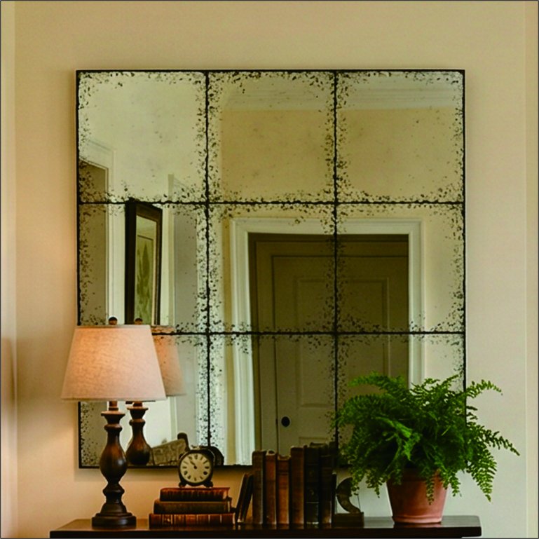 English Elm Round Iron Wall Mirror 36 Inch Weathered Frame Vintage Industrial Foyer Decor W3935P481188