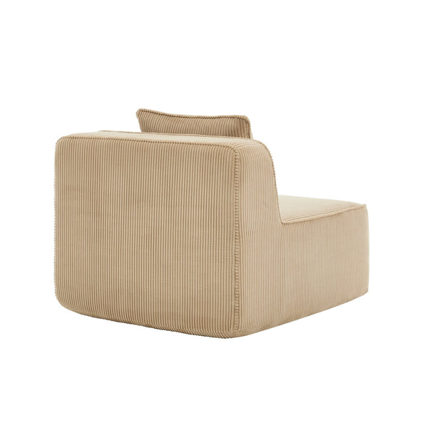 English Elm Martha Armless Corduroy Sofa Deep Seat Lounge Design with Cloud Comfort Pillows Camel W3041P353166