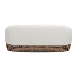 English Elm Jennifer Taylor Home - Willow 71" Outdoor Upholstered Deep Seating Sofa with Axroma Olefin, Golden Brown Wicker, Wheat Beige Elegance B2719P305700