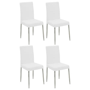 English Elm Set Of 4 Modern Leatherette Dining Chairs With Chrome Legs – Stylish Comfort For Any Space B016P224473-GIGA