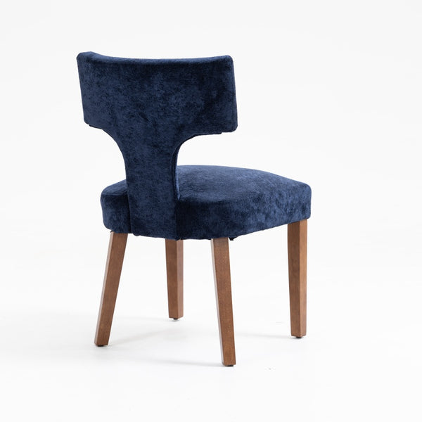 English Elm Mid Mid Century Modern Dining Chairs Set of 2 Upholstered Linen Accent Chairs with Solid Wood Frame, Ergonomic Support and Nailhead Trim Blue W794P335668
