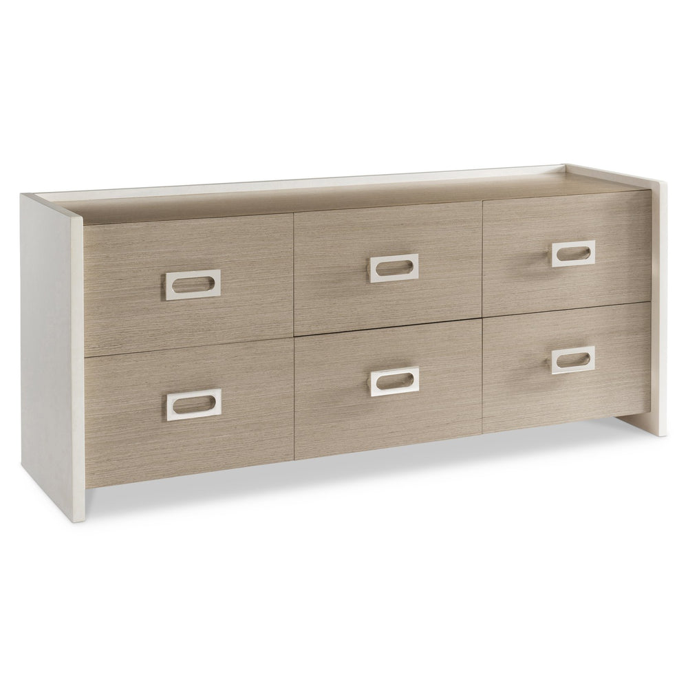 Bernhardt Bernhardt Modulum Dresser With Two-Tone Sahara & White Adobe Finish, 6 Soft-Close Drawers, Midcentury Charm 315050