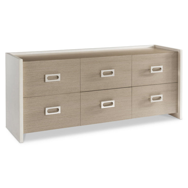 Bernhardt Bernhardt Modulum Dresser With Two-Tone Sahara & White Adobe Finish, 6 Soft-Close Drawers, Midcentury Charm 315050