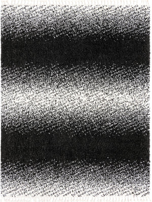 Unique Loom Hygge Shag Gradient Machine Made Gradient Rug Black and White,  7' 10" x 10' 0"