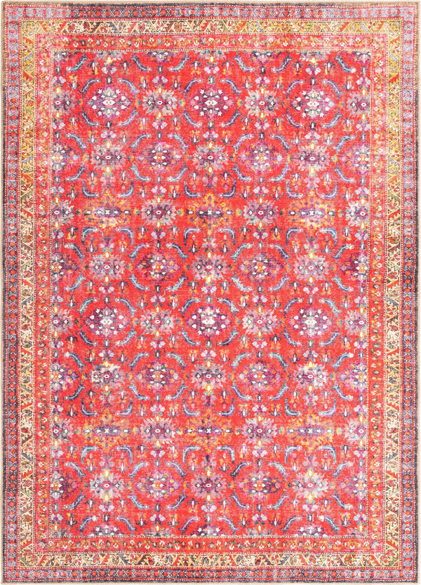 Unique Loom Timeless John Machine Made Floral Rug Red, Beige/Black/Blue/Ivory/Violet/Gold/Green 7' 7" x 10' 6"