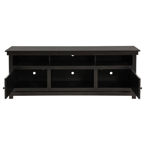 English Elm Castleton 70 Inch Farmhouse Media Console Pine Wood with Six Storage Compartments B062P451647