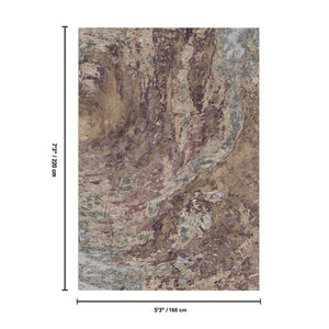 English Elm Artistic Abstract Painterly Area Rug Low Pile Machine Made for Living or Dining Rooms B186P428931