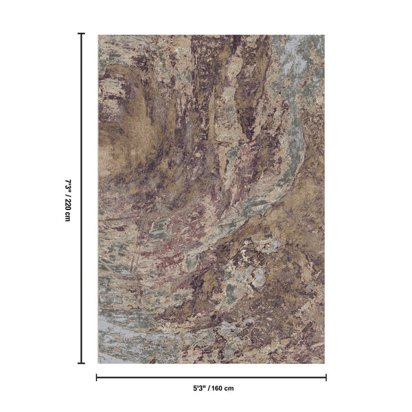 English Elm Artistic Abstract Painterly Area Rug Low Pile Machine Made for Living or Dining Rooms B186P428931