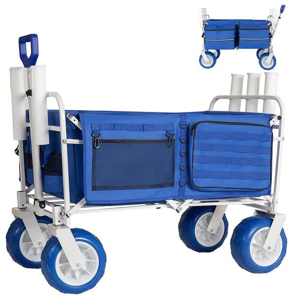 English Elm Beach Wagon Heavy Duty Folding Cart with 500lb Capacity and All Terrain Pvc Wheels W2932P412005