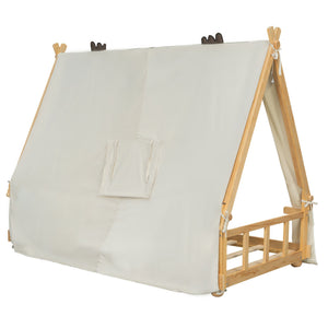 English Elm Twin Cabin Bed with Detachable Tent Skylight and Woodland Deer Antler Accents White N708P356716K