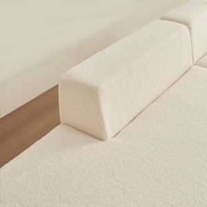 English Elm Modular Sectional Couch - Cozy Lambswool Upholstered L-Shape Sofa With Chaise For Modern Living Spaces W1765S00084