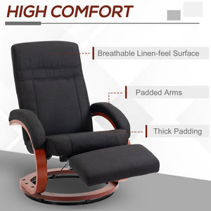 English Elm Homcom Manual Recliner Chair - 360° Swivel, Adjustable Footrest, Padded Arms For Ultimate Comfort W2225P217434