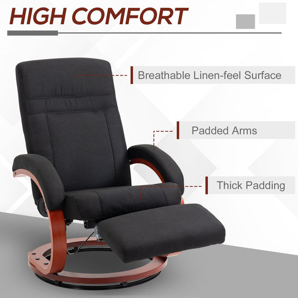 English Elm Homcom Manual Recliner Chair - 360° Swivel, Adjustable Footrest, Padded Arms For Ultimate Comfort W2225P217434