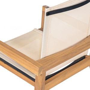 English Elm Christopher Knight Home® - BELFAST Teak Frame Outdoor Dining Chairs Set of 2 — Beige Mesh Comfort, Durable Weather-Resistant Design N762P240699A