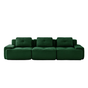 English Elm 117" Modern Modular Sectional Sofa – Oversized 3-Seater In Soft Corduroy, No Assembly, Ergonomic Comfort! W714S01485