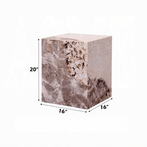 English Elm Modern Luxury Square End Table Engineered Stone Finish ECC Waterproof Heat & Stain Resistant Chic Centerpiece Antique White 19.25 L x 19 W x 24 H B2741P333942