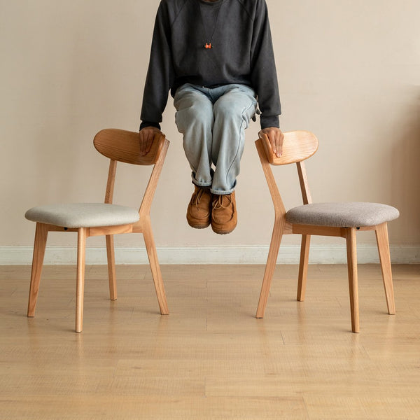 English Elm (Set Of 2 Pcs) Solid Fas Oak Dining Chairs With Upholstered Cushions – Stylish, Comfortable & Durable W1283P256524