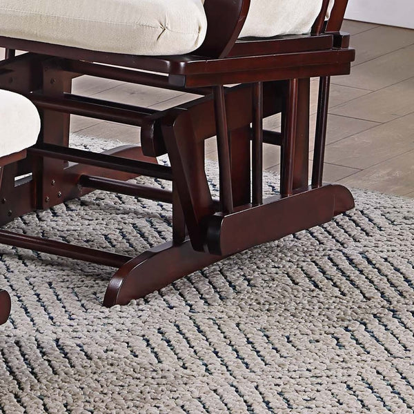 English Elm Luxurious Microfiber Glider Chair with Ottoman — Smooth Gliding Motion, Solid Wood Frame, Pocket Storage Beige,Espresso 36 L x 23 W x 21 H B011P375972